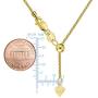 14k Yellow Gold Adjustable Wheat Chain Necklace, 1.0mm, 22''