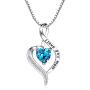 NUOKUN I Love You Mom S925 Sterling Silver Heart Pendant Necklace Mothers Birthday Gift