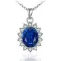Artificial Sapphire Earrings and Necklace Set Retro Style Rhinestone Paved Necklace with Matching Ear Stud Hypoallergenic Women Wedding Jewelry Set Artificial Sapphire Earrings and Necklace Set Retro Style Rhinestone Paved Necklace with Matching Ear Stud Hypoallergenic Women Wedding Jewelry Set