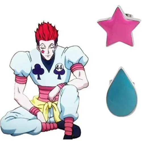 Anime HUNTER x HUNTER Hisoka Earrings -stainless steel Star and Teardrop Anime Stud Earrings Women Men Earring Jewelry Gift Accessories