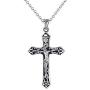 Mens 925 Sterling Silver Christian Jesus Cross Crucifix Pendant Necklace With Engraving Religious Jewelry
