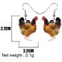 NEWEI Sweet Acrylic Chicken Hen Earrings Dangle Drop Fashion Farm Animal Jewelry for Girls Women Teens Gift Charms