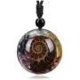 MANIFO Ammonite Fossil Pendant Necklace 7 Chakra Healing Crystal Stone Spiral Necklace for Men Women MANIFO Ammonite Fossil Pendant Necklace 7 Chakra Healing Crystal Stone Spiral Necklace for Men Women