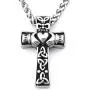 Warvik Irish Claddagh Celtic Knot Cross Pendant Necklace Good Luck Love Heart, Stainless Steel Jewelry Mens Womens Wheat Chain 20/28inch Warvik Irish Claddagh Celtic Knot Cross Pendant Necklace Good Luck Love Heart, Stainless Steel Jewelry Mens Womens Wheat Chain 20/28inch