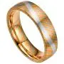 DOUX 6mm Mokume Gane Weeding Ring Silver Inlay Woodgrain Copper Domed Flat Couple Ring Engagement Band