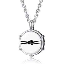 AZFVBQL Rock Drum Necklace for Mens Drummer Gifts Women Stainless Steel Music Drumstick Pendant Necklaces Charm Jewelry…