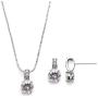 Mariell Delicate Round-Cut Cubic Zirconia Necklace Earrings Set for Brides, Bridesmaids or Everyday Wear