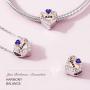 FOREVER QUEEN Love Heart Mom January Birthstone Charm for Bracelet 925 Sterling Silver Mom Charms Bead for Bracelet, Best Birthday Gift for Mom with Jewelry Box