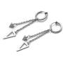 Xusamss Punk Jewelry Stainless Steel Huggie Hinged Earrings Spike Triangle Dangle Drop Earrings