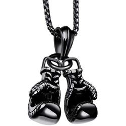 Ineffable Double Fist Set of Stainless Steel Men Necklaces Fitness Pendant Inspirational Necklace for Engagement Sports Gym Gift