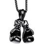 Ineffable Double Fist Set of Stainless Steel Men Necklaces Fitness Pendant Inspirational Necklace for Engagement Sports Gym Gift
