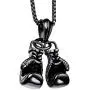 Ineffable Double Fist Set of Stainless Steel Men Necklaces Fitness Pendant Inspirational Necklace for Engagement Sports Gym Gift