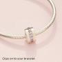 Pandora Jewelry Pink Sparkling Row Clip Cubic Zirconia Charm in Sterling Silver