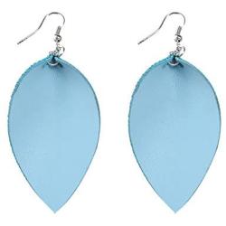 TIDOO Jewelry Women Leaf Leather Dangle Earrings