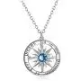 AOBOCO Inspirational Sterling Silver Compass Necklace with Swarovski Birthstone Crystal for Men & Women, Go in the Direction of Your Dreams, Christmas Birthday Jewelry Gift