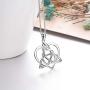 Celtic Love Knot Necklace Jewelry Sterling Silver Good Luck Vintage Triquetra Irish Celtic Love Heart Pendant Necklace for Women Girls