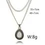 HUNO Bohemia Opal Teardrop Flower Beads Choker Necklace Vintage Layered Chain Gypsy Girls Jewelry