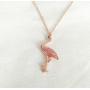 MANZHEN Beautiful Full Clear Pink Rhinestone Flamingo Pendant Necklace Bird Animal Jewelry