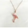 MANZHEN Beautiful Full Clear Pink Rhinestone Flamingo Pendant Necklace Bird Animal Jewelry
