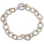 Simple Style Link Bracelet Two Tone Circles Chain Silver and Gold Wire Cable Bangle Designer Inspired Bracelets for Women Girls Boys Birthday Holiday Unique Jewelry Gifts