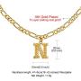 GOLDCHIC JEWELRY Initial Figaro Necklace, Personalized Men/Women A-Z Monogram Letter Choker Necklaces 18K Gold Plated with Figaro Chain 16''+2'' Adjustable -Gift Box Included