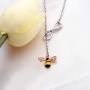 FUSTMW Crystal Bumblebee Pendant Necklace Infinity Love Charm Flying Honeybee Insect Jewelry Gifts (fts 3-8inch Wrist bee Bracelet)