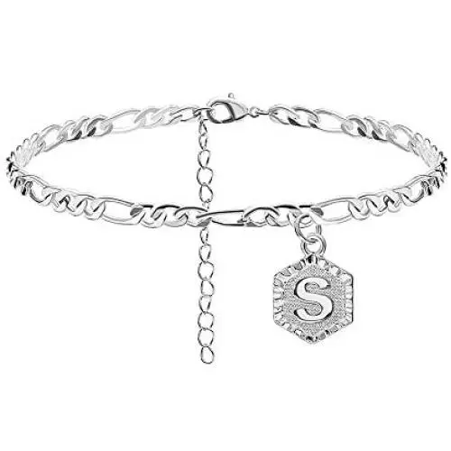 18K Gold Initial Anklet Silver Ankle Bracelets for Women Stainless Steel Letter Anklet with Initials Figaro Chain Anklets Gold Anklets Bracelets for Women 18K Gold Initial Anklet Silver Ankle Bracelets for Women Stainless Steel Letter Anklet with Initials Figaro Chain Anklets Gold Anklets Bracelets for Women