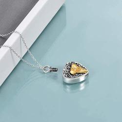 ONEFINITY Elephant Urn Necklaces for Ashes Sterling Silver Cremation Jewelry for Ashes Heart Memory Jewelry for Women