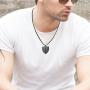 Cupimatch Men Shield Armor of God Ephesians 6:16-17 Faith Cross Necklace, Stainless Steel Pendant Necklace,Black