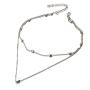 YienDoo Bohemia Multilayer Necklace with Love Heart pendant Boho Choker Chain Jewelry for Woman and Girls (Silver)