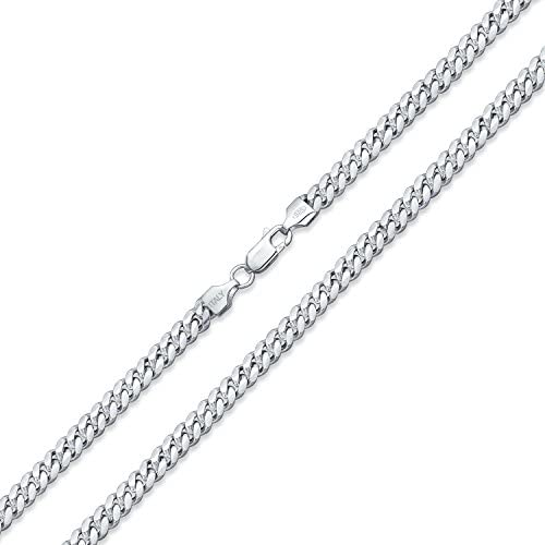 925 Sterling Silver 150 Gauge Heavy Curb Miami Cuban Chain Necklace For Men Nickel-Free Made In Italy 18 20 24 30 Inch