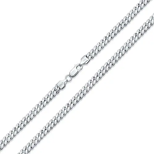 925 Sterling Silver 150 Gauge Heavy Curb Miami Cuban Chain Necklace For Men Nickel-Free Made In Italy 18 20 24 30 Inch