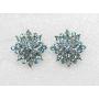 Faship Gorgeous Crystal Rhinestone Floral Clip On Earrings