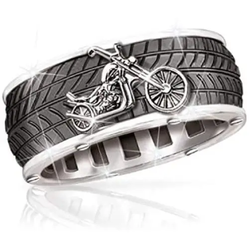 Motorcycle Ring for Men, Tire Tread Motorcycle Ring, Motorcycle Biker Ring for Men, Groove Ring, Hip Hop Ring, Punk Rock Ring Jewelry Gift for Men Boys Motorcycle Ring for Men, Tire Tread Motorcycle Ring, Motorcycle Biker Ring for Men, Groove Ring, Hip Hop Ring, Punk Rock Ring Jewelry Gift for Men Boys