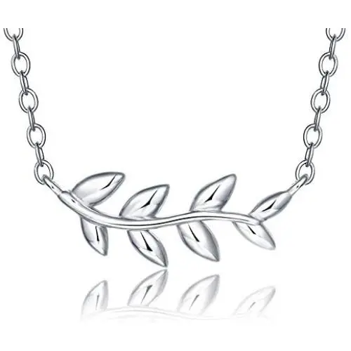 TRENSYGO Olive Leaf Necklace, Olive Leaf Gifts, Olive Leaf Jewelry, Plant Necklace, Olive Tree Branch Leaf Pendant Necklace, Weed Necklace