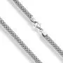 Miabella 925 Sterling Silver Italian 4mm Mesh Link Chain Necklace for Women 13+2.5, 16, 18, 20 Inch Made in Italy
