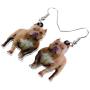 WEVENI Acrylic Cute English Bulldog Dog Earrings Dangle Pet Puppy Jewelry For Women Girls Novelty Gifts