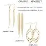 ORAZIO 3 Pairs Dangle Earrings for Women Double Twist Wave Drop Long Tassel Earrings ORAZIO 3 Pairs Dangle Earrings for Women Double Twist Wave Drop Long Tassel Earrings