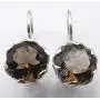 SilverStarJewel Solid Sterling Silver Natural Smoky Quartz Pierced Earrings 0.7''