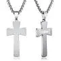 XIEXIELA USA Football Cross Necklace for Boys.I CAN DO All Things Strength Bible Verse Stainless Steel Necklace Rugby Ball Athletes Sports Lover