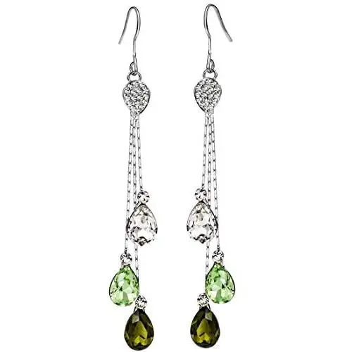 Neoglory Jewelry Mothers Day Gift Teardrop Crystal Three Colors Drop Earrings 3.14'' embellished with Crystals from Swarovski Neoglory Jewelry Mothers Day Gift Teardrop Crystal Three Colors Drop Earrings 3.14'' embellished with Crystals from Swarovski