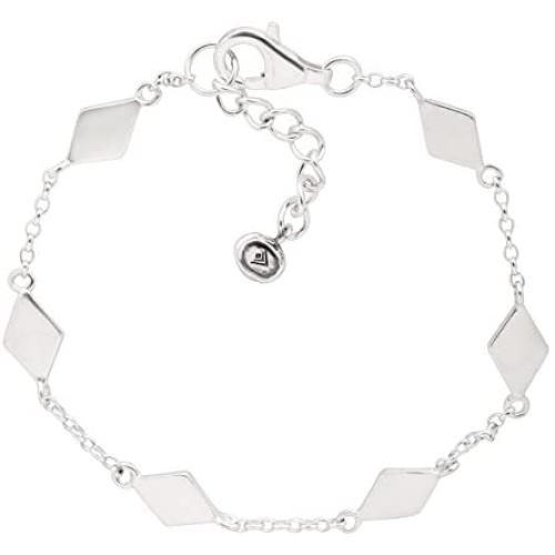 Silpada Dainty Geo Chain Bracelet in Sterling Silver, 7'' + 1'' Extender