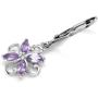 Silvershake Natural Amethyst White Gold Plated 925 Sterling Silver Victorian Style Flower Leverback Earrings