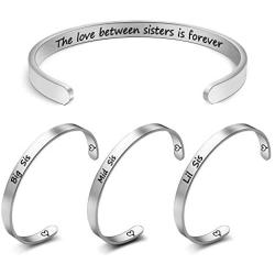 Eigso Sister Bracelets Set of 2 3 4 Big Sister Mid Sister Lil Sister Bracelet Sister Jewelry Set Sister Gifts