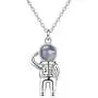 Jude Jewelers Astronauts Spaceman Universe Earth Moonstone Pendant Women Men Girls Boys Necklace
