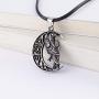 HAQUIL Raven Necklace - Viking Celtic Wiccan Crow Raven Pendant - PU Leather Cord
