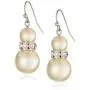 1928 Jewelry ''Pearl Essentials'' Silver-Tone White Graduated and Crystal Drop Earrings 1928 Jewelry ''Pearl Essentials'' Silver-Tone White Graduated and Crystal Drop Earrings