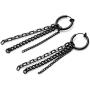 Fusamk Fashion Stainless Steel Long Chain Dangle Earrings Tube Clip On Earrings