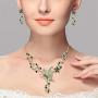 EleQueen Womens Austrian Crystal Butterfly Flower Leaf Necklace Earrings Set