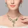 EleQueen Womens Austrian Crystal Butterfly Flower Leaf Necklace Earrings Set